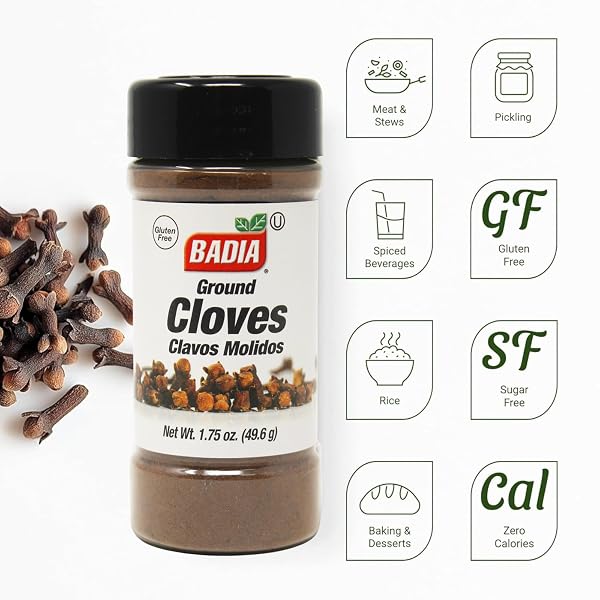BADIA CLOVES GROUND, 1.75 OZ – PREMIUM QUALITY SPICE FOR BAKING, COOKING & BEVERAGES, AROMATIC & FLAVORFUL