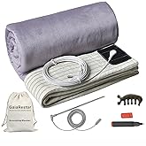 GaiaRestor Grounding Blanket, 80"x60", Purple, Indoor&Outdoor, Cotton Blend with Silver Fiber, Includes Indoor Plug&40Ft Outdoor Grounding Wire, Improves Sleep, Reduces Pain & Boosts Energy