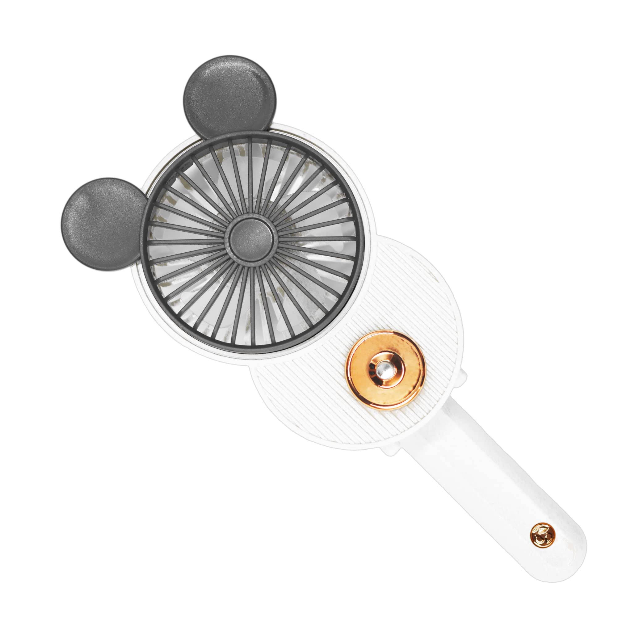 Photo 1 of LACOVIA Cute Mouse Misting Mini Fan, Handheld Portable USB Rechargeable Fan with 3 Adjustable Speeds, Foldable For Travelling(White)