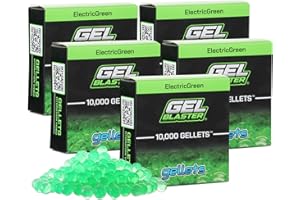 Gel Blaster Gellets Refill Ammo, 50,000 Green Gellets - All-Natural Eco Friendly, Non-Toxic, Non-Staining & Non-Irritating Water Based Gel Balls - Made Specifically for Gel Blaster