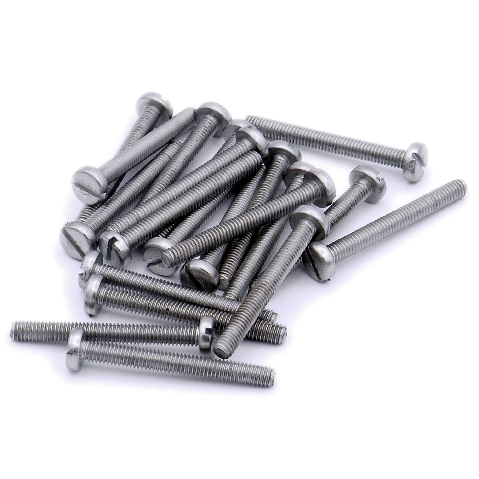 M3 (3mm x 4mm) Slot Pan Machine Screw (Bolt) - Stainless Steel (A2) (Pack of 20)