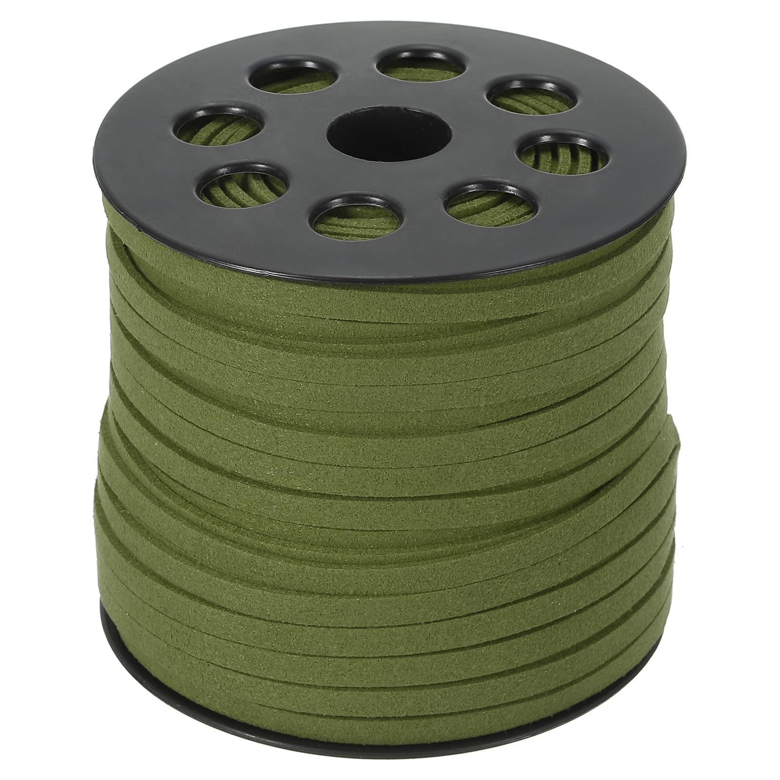 PATIKIL Suede Leather Cord 5 mm 50 Yard, Faux Suede Cord Flat Leather String with Roll Spool for Necklace Bracelet Beading Jewelry Making, Army Green