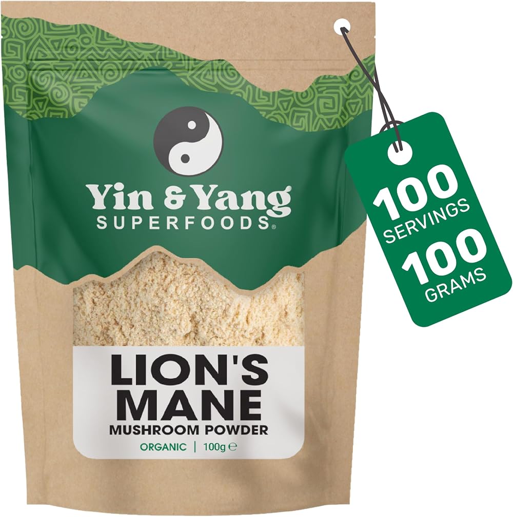 Yin & Yang Organic Lion's Mane Mushroom Powder 3 Month Supply