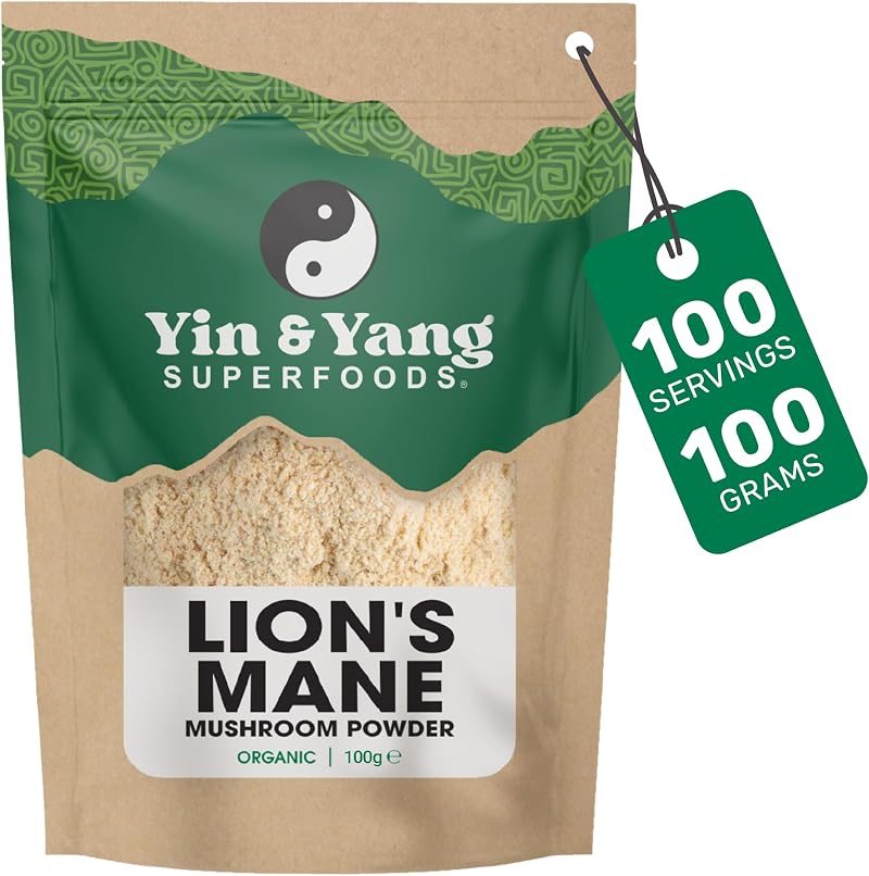 Yin & Yang Organic Lion's Mane Mushroom Powder 3 Month Supply