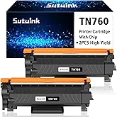 Sutuink TN760 TN730 Toner Cartridges Replacement for Brother TN-760 TN-730 Toner Compatible with Brother MFC-L2690DW HL-L2390DW DCP-L2550DW MFC-L2690DW MFC-L2710DW HL-L2370DW MFC-L2750DW (2 Black)