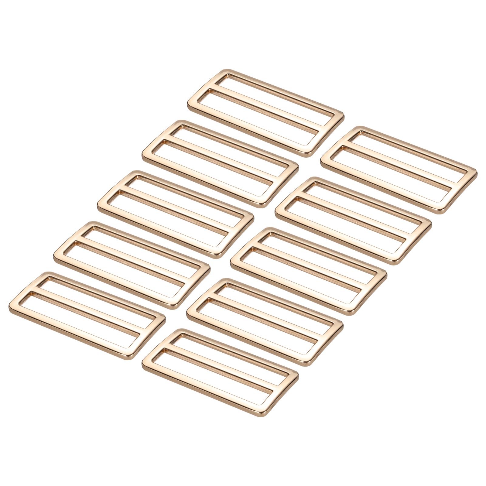 PATIKIL 1 Inch Tri-Glide Slide Buttons, 10 Pack Adjustable Buckle Webbing Strap Fastener for Backpack Bag Belt, Gold