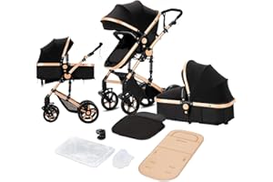 MAGIC ZC 2 in 1 Baby Stroller, Reversible Newborn Foldable Pram, Infant High Landscape Pushchair, Portable Standard Stroller, Reclining Buggy, Baby Carriage (2US588-BG)