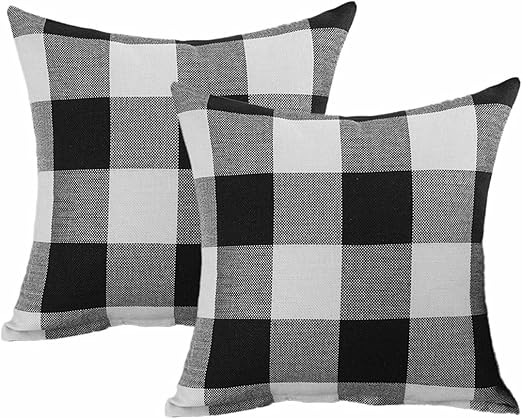 Amazon Com Levinis Set Of 2 Buffalo Check Throw Pillow Covers