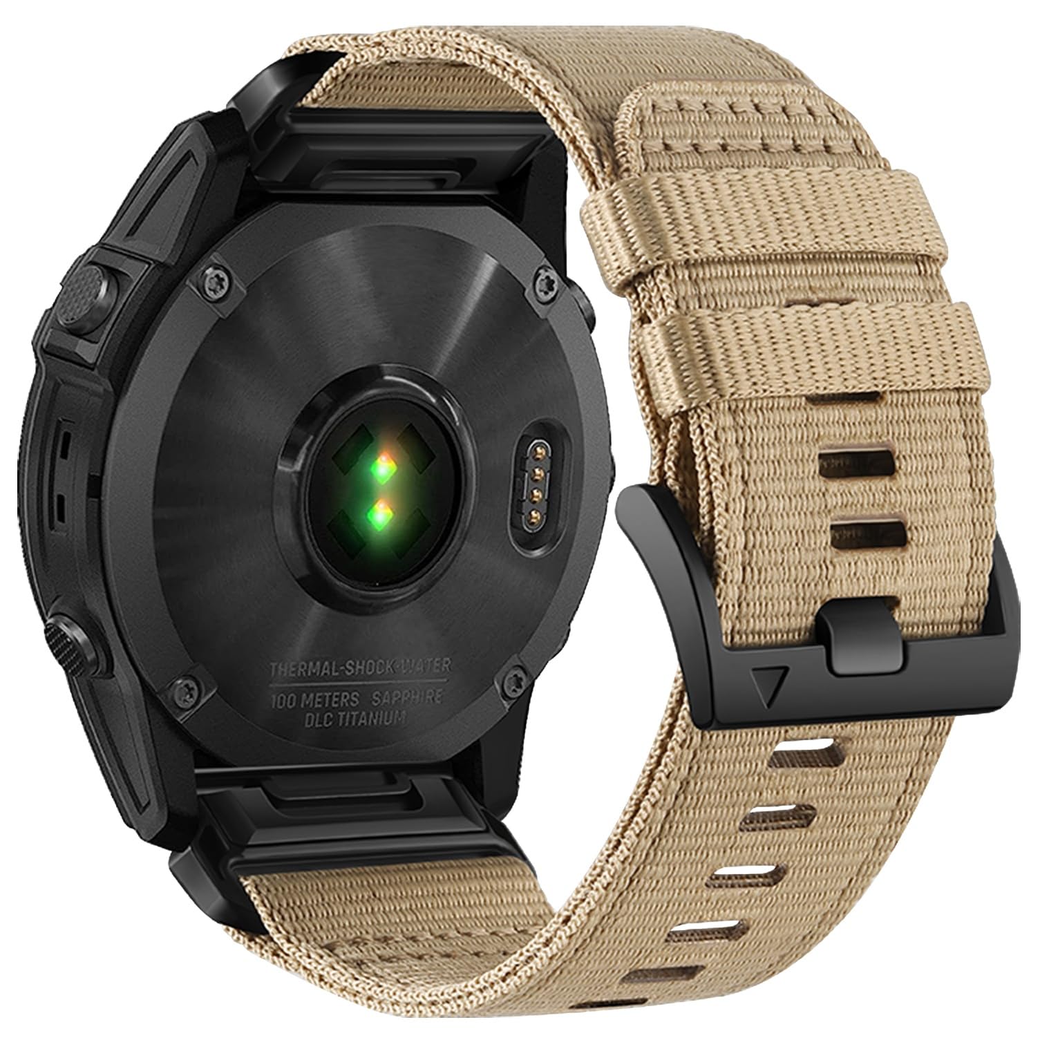 YOOSIDE Rugged Nylon Watch Strap for Garmin Fenix 7X / 6X / 5X/Enduro, Quick Fit 26mm Adjustable Woven Nylon Sport Wristband with Stainless Steel Clasp for epix Pro 51mm (Coyote Tan)