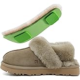 MelSyd Fuzzy House Slippers for Women: 100% Australian Sheepskin - Secure Fit Footwear with Heel Straps - Comfortable in Winter Wearing Indoor/Outdoor - Gift for Birthday/Christmas