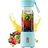 COKUNST 18oz Portable Blender, USB Rechargeable Personal Size Blenders, Smoothie Blender with 6 Blades for Protein & Shakes, Mini juicer with Extra Handle Lid for Travel Sports Outgoing, Green