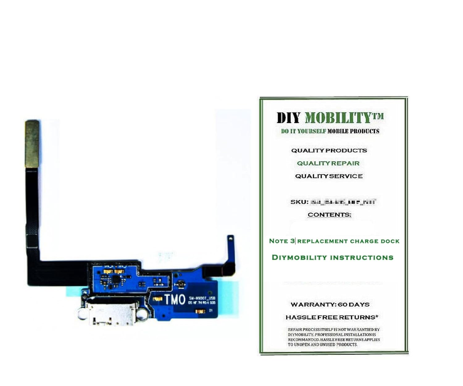 Amazon.com: Samsung Galaxy Note 3 N900T- (T-MOBILE) Replacement Charging  Port Flex Cable Connector With Instructions - DIYMOBILITY: Cell Phones & ...