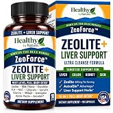 Zeolite + Liver Ultra Cleanse | Heavy Metal &amp; Microplastic Detox Binder Support for Adults | Milk Thistle NAC Chlorella Cilantro Spirulina Shilajit Astragalus | Promotes Energy, Gut Health (90 Count)