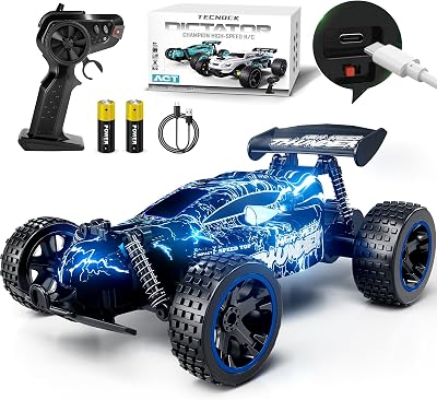 Tecnock 1:18 RC Car 20 KMH LED 2 Batteries 2.4GHz All Terrain Kids Gift
