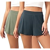 ODODOS 2-Pack Ultra-Soft Modal Lounge Shorts for Women – Lightweight & Breathable Sleepwear, 3" Inseam