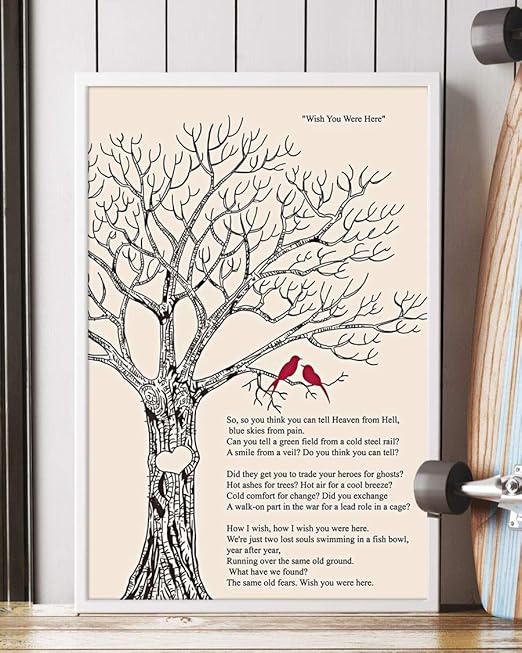 Amazon Com Trendora Decor Wish You Were Here Song Lyrics Portrait