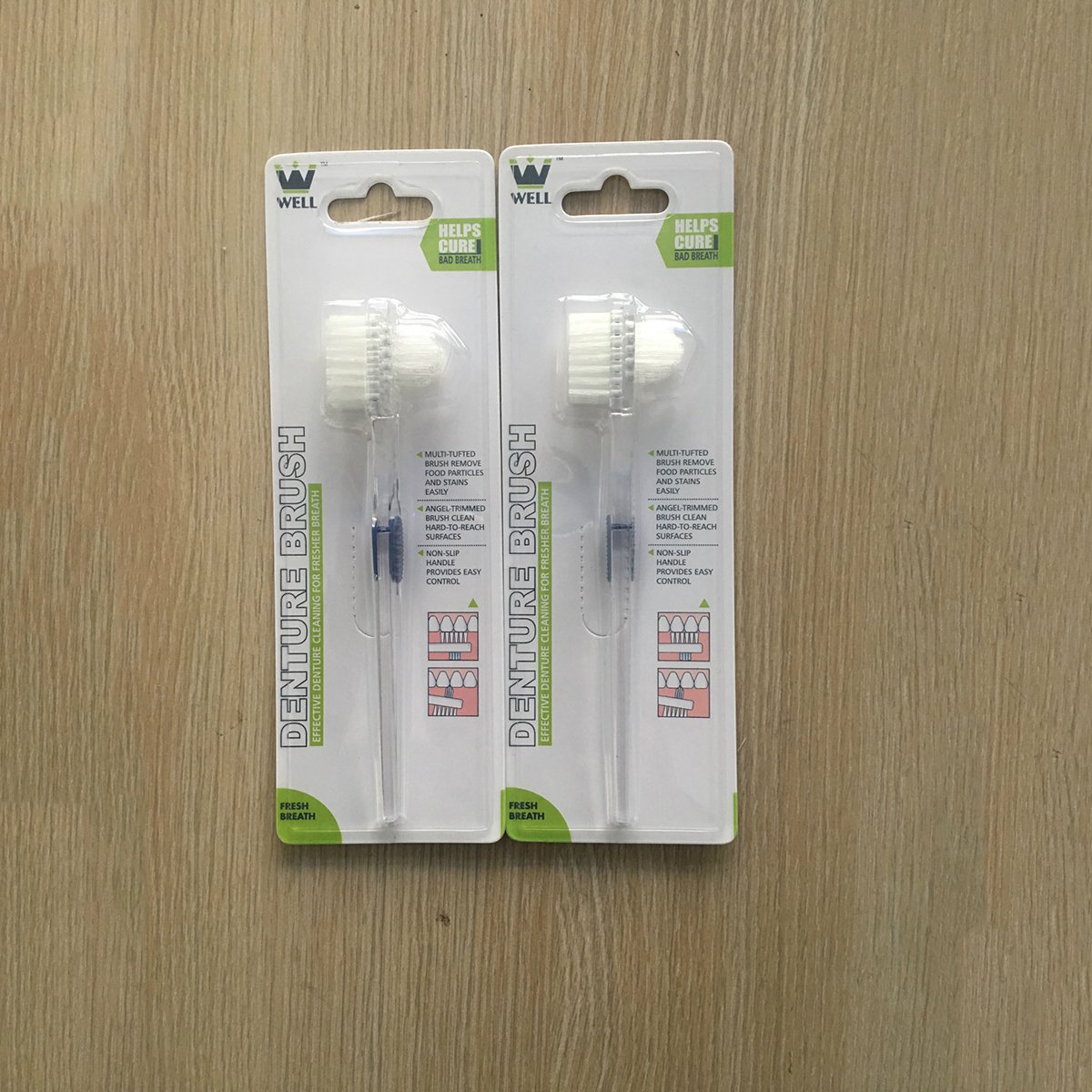 Healifty Denture Brush False Teeth Cleaning Tool Double-sided Toothbrush 3pcs : Beauty