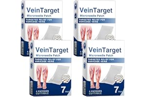 (4BOX-16PCS) VeinTarget Microneedle Patch, 2026 Advanced Varicose Veins Treatment for Legs, VeinTarget Varicose Veins Patch, 