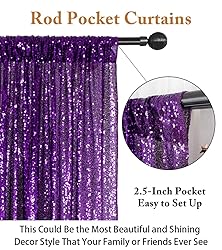 ShinyBeauty Purple 4FTx8FT Sequin Photo Backdrop