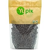 Yupik Organic Dark Chocolate Chips, 70% Cacao, 1 kg, Gluten-Free, GMO-Free, Kosher, Vegan, Dairy-Free, Regular Size, Rich Dar
