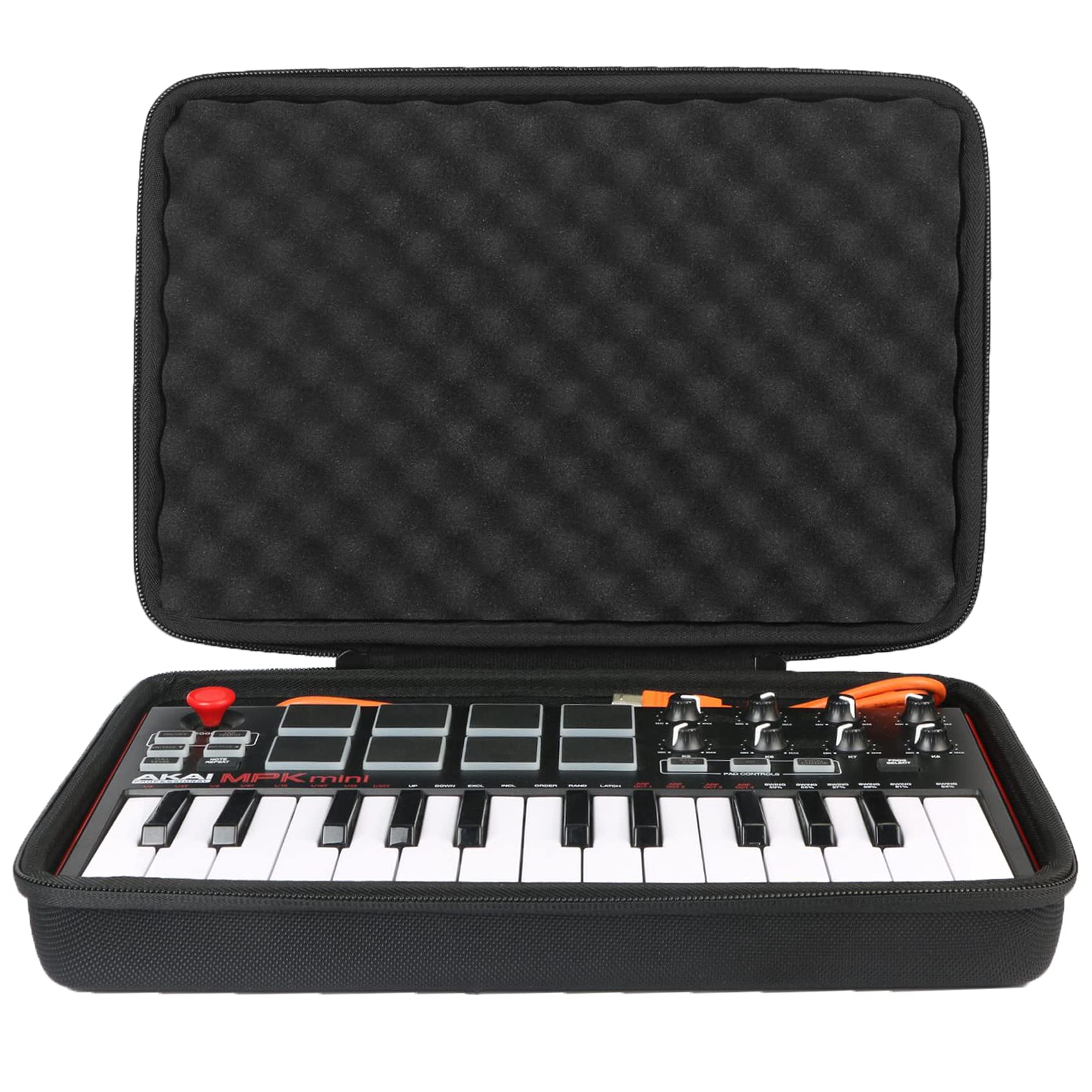 Khanka Hard Travel Case for AKAI Professional MPK Mini MK3/ MKII MK2/ MPK Mini Play 25 Key Keyboard and USB MIDI Controller.(Case only,White Edition)