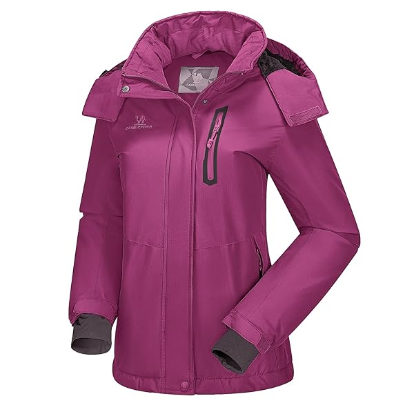 CAMEL CROWN WOMEN’S SKI JACKET WATERPROOF WARM WINTER SNOW COAT HOODED MOUNTAIN OUTDOOR WINDBREAKER WINDPROOF JACKET