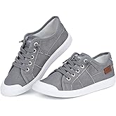JENN ARDOR Slip-on Canvas Fashion Sneakers for Womens Comfortable Casual Walking Flats Elastic Stylish Cute Lightweight Shoes