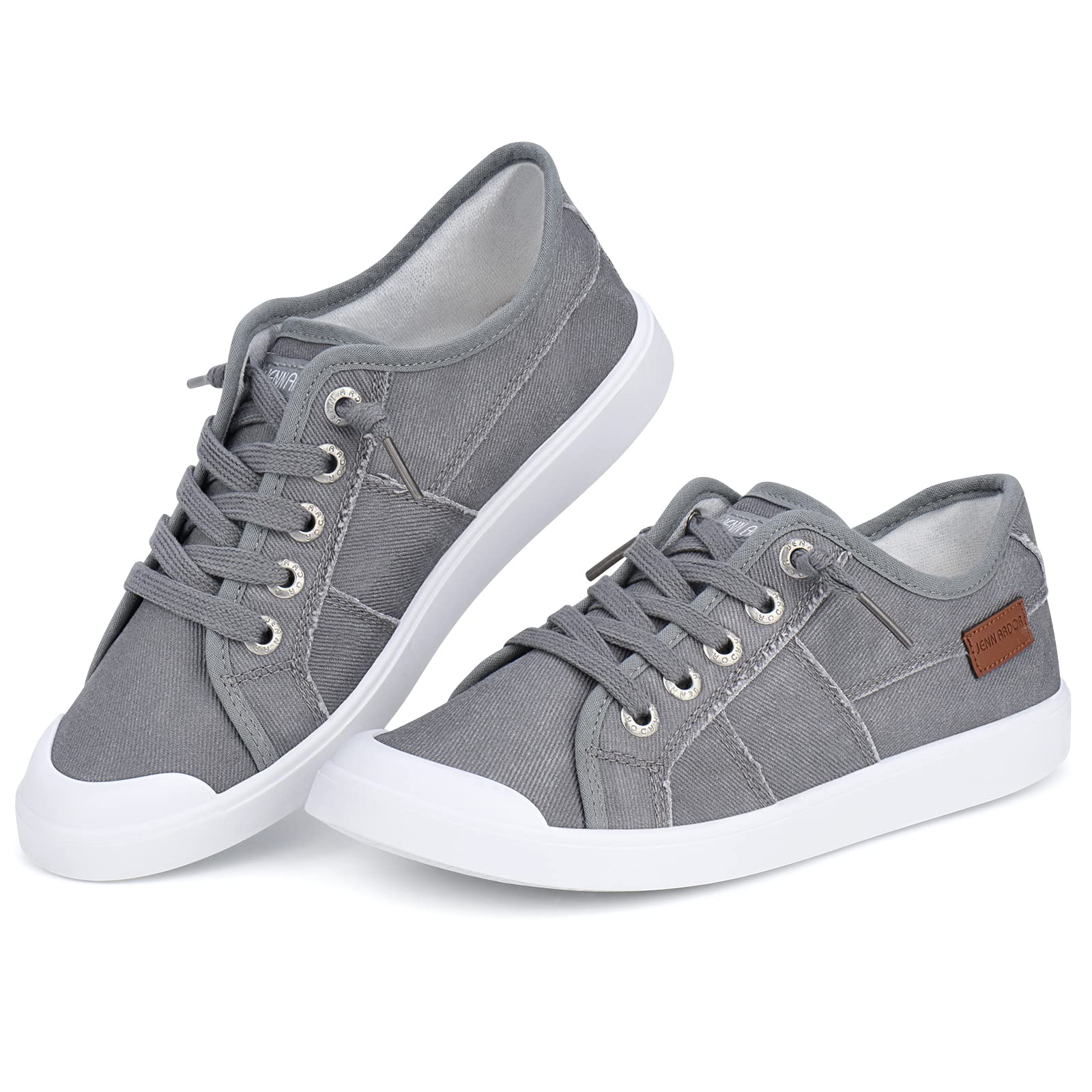 Photo 1 of JENN ARDOR Womens Comfortable Elastic Shoes Stylish Canvas Fashion Sneakers Cute Lightweight Slip On Shoes Casual Flats for Walking
