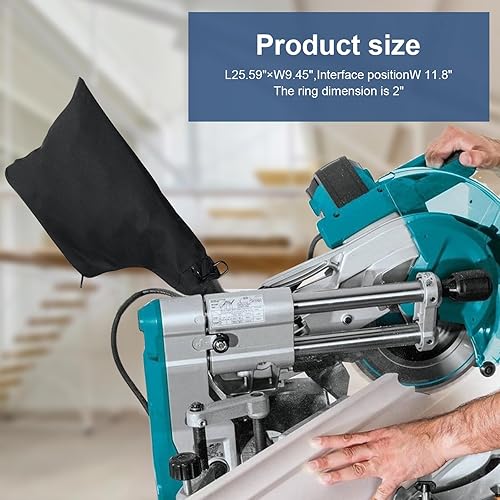 Miter Saw Dust Bag for 255, Pack Dust Collector Bags with Zipper and  Wired Adjustable Stand, Compatible with