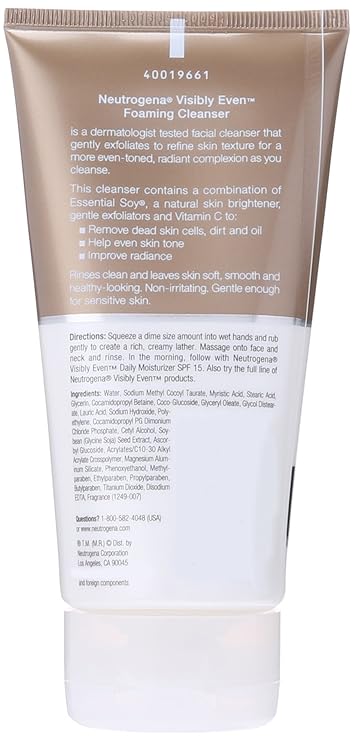 neutrogena visibly even face wash