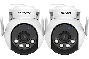 Defender AI Powered 4K Everwatch PTZ Plug in Outdoor Camera, AI Human/Vehicle Detection, WiFi 6/Bluetooth Wireless Camera, Co