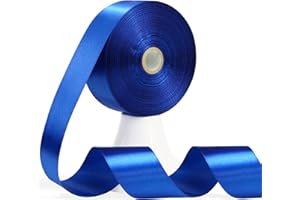 Apeseek 60 Yards Blue Ribbon 1-1/2 Inch, Solid Royal Blue Satin Ribbon for Gift Wrapping, Crafts, Flower Bouquet, Wedding, Baby Shower, Festival, Christmas, Halloween