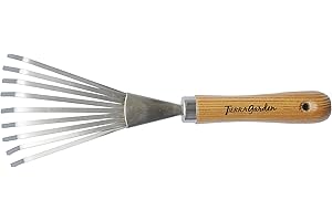 Tierra Garden 35-1805 Stainless Steel Hand Shrub Rake with Ash Wood Handle
