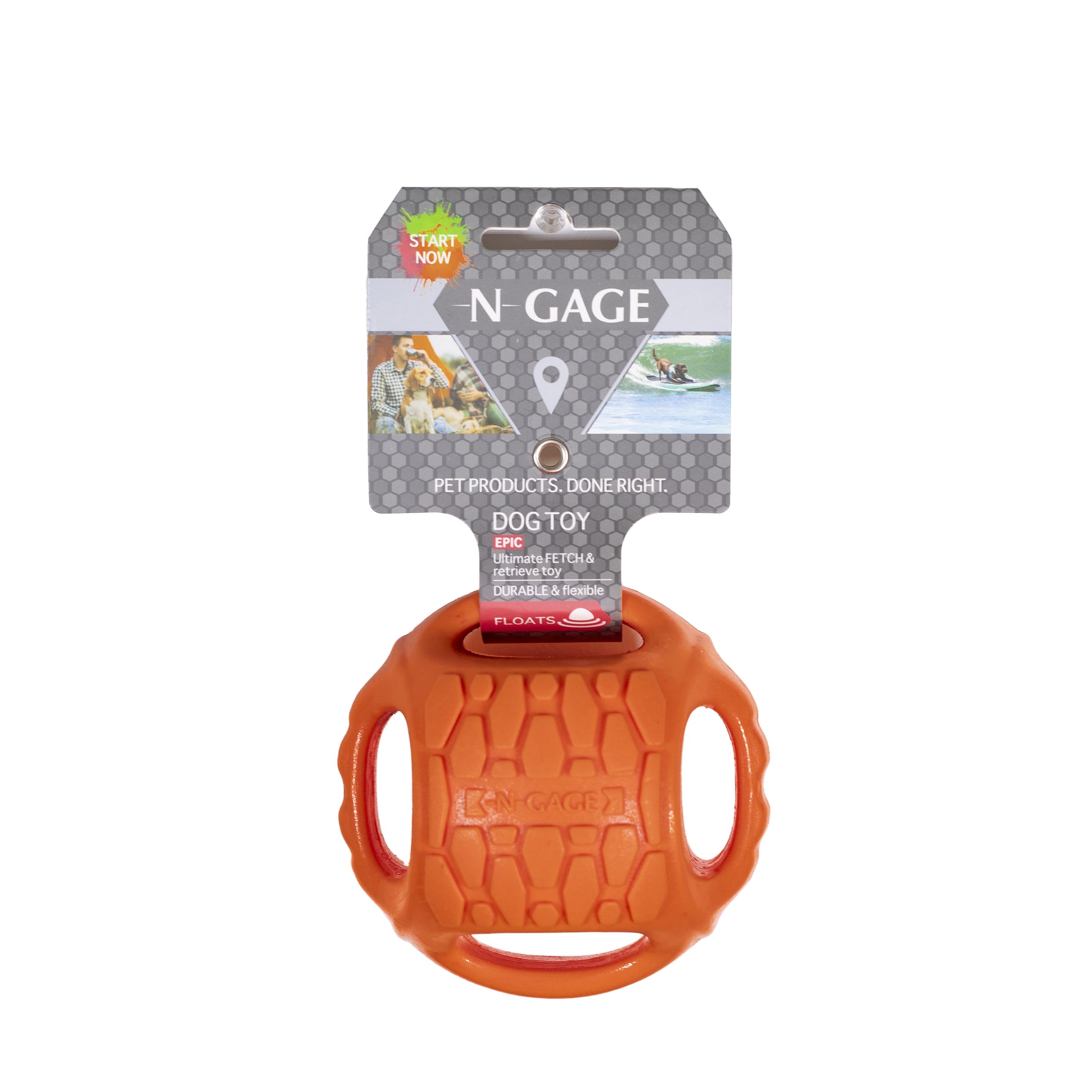 Rosewood N-Gage Hydro Handler Regular, Tough Dog Toy, Interactive Toy, Orange