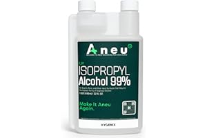Aneu Isopropyl Alcohol 99% – 32oz (1 Pack) Lab Grade Cleaner | Ideal for Quartz, Tools, & Hard Surfaces | Easy-Access Reservoir for Convenient Dipping | 32oz - 1 Pack