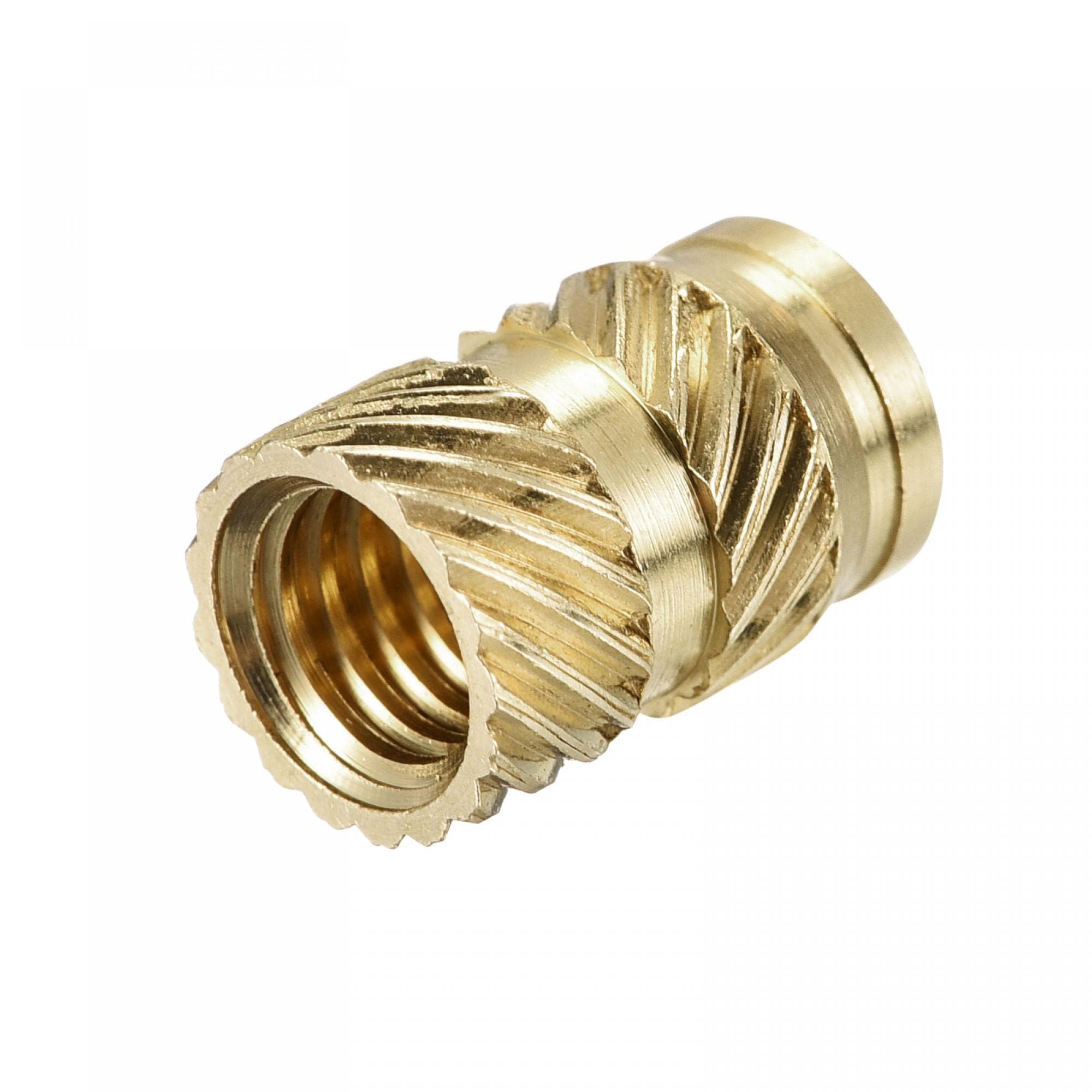TOP-VIGOR 30Pcs M6 Threaded Knurled Insert Nuts, M6 x 12mm x 8mm OD 3D Printing Brass Nuts, Female Threaded Inserts Brass Heat Set Insert Embedment Nut for 3D Printing