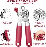 Wellehomi Can Opener Manual Heavy Duty Stainless Steel with Magnet Two view 6