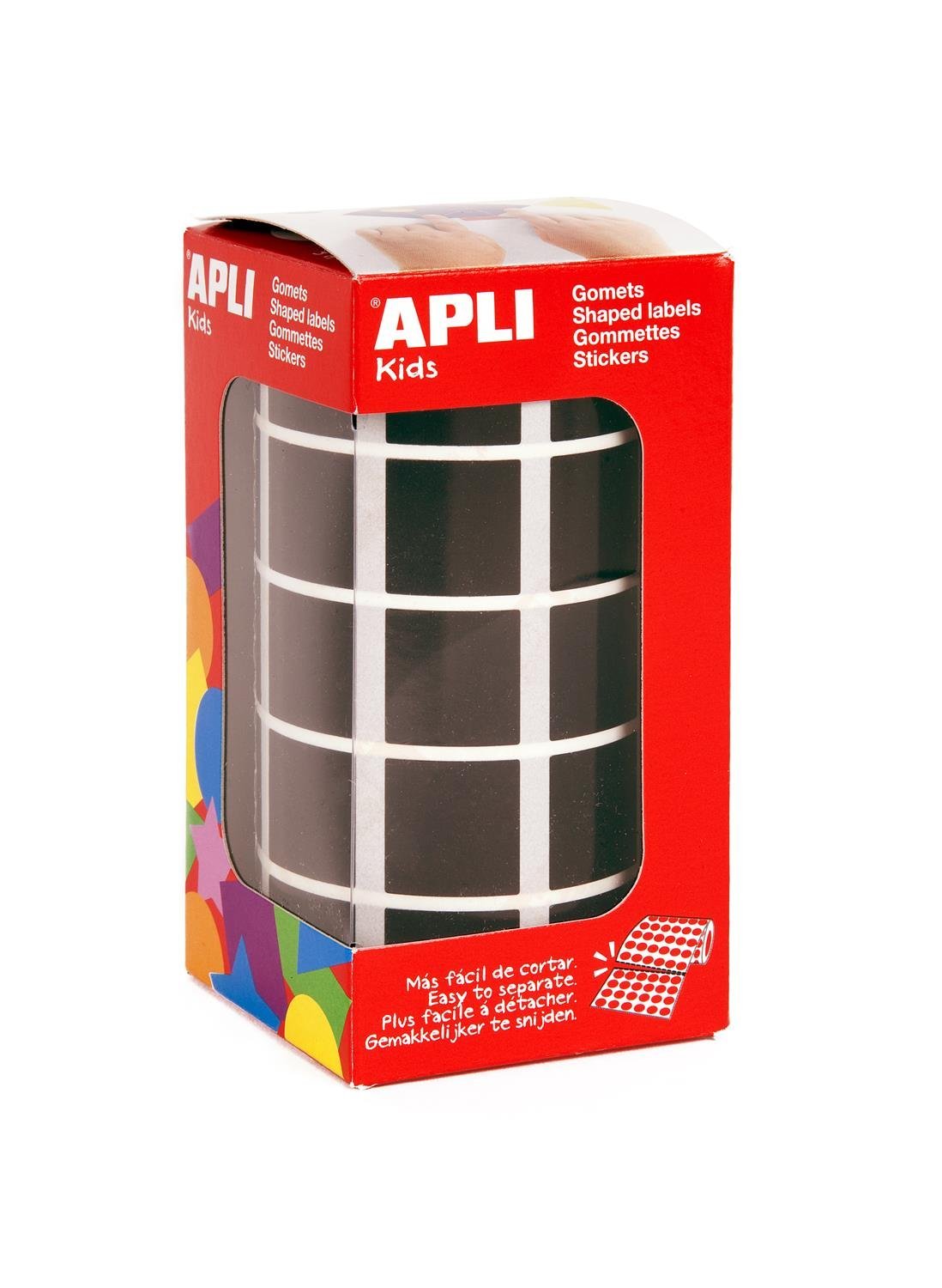 2832 Roll of Square Stickers 15 x 15 mm Black