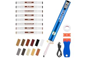 A-HEYIDA Laminate Wood Floor Repair Kit, Wax Melting Tool with Display, Hard Wax Filler, Marker Pen, Furniture and Countertop Repair Set,Blue