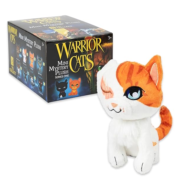 WARRIOR CATS MINI MYSTERY PLUSH, SERIES 1, BOOK SERIES, MYSTERY PLUSH BOX, BLIND BOX, 1 OF 8 POSSIBLE, OFFICIAL MERCH