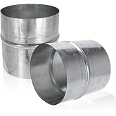 2 Pack 4" Galvanized Steel Duct Coupler HVAC Fittings, Extension Connector | HVAC Female-Fit Duct Adapter Pipe Fitting Intake Exhaust Air Connector Extension Coupling for Round Dryer Vent Elbow Splitter