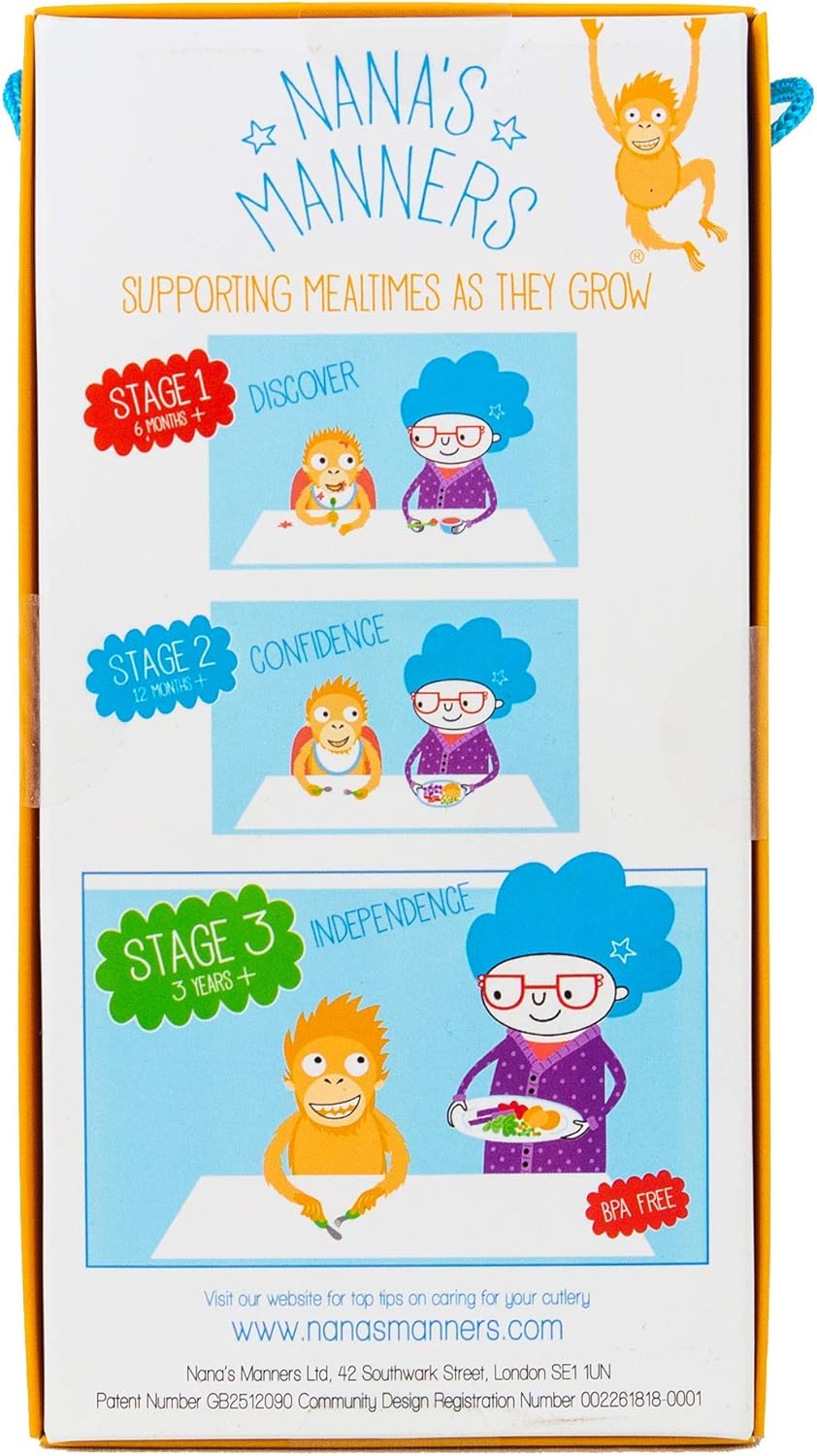 Nana’s Manners, Stage 3 Cutlery Set, Childrens Knife & Fork Set, Self-Feeding Toddler Cutlery - Image 3
