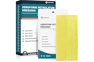 Ceeport Medical Xeroform Petrolatum Dressing 5x9 - Non-Adherent Gauze Pad Strip, Fine Mesh Gauze Patch Supplies for Wound Care, Burns, Lacerations, & Skin Grafts (Pack of 25)