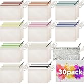 Frienda 30 Pieces Sublimation Blank Small Coin Canvas Makeup Bags Bulk Cosmetic DIY Craft Pouch with Zipper Coin Purse Pencil Pouch Travel Toiletry Organizer(Multi Color)