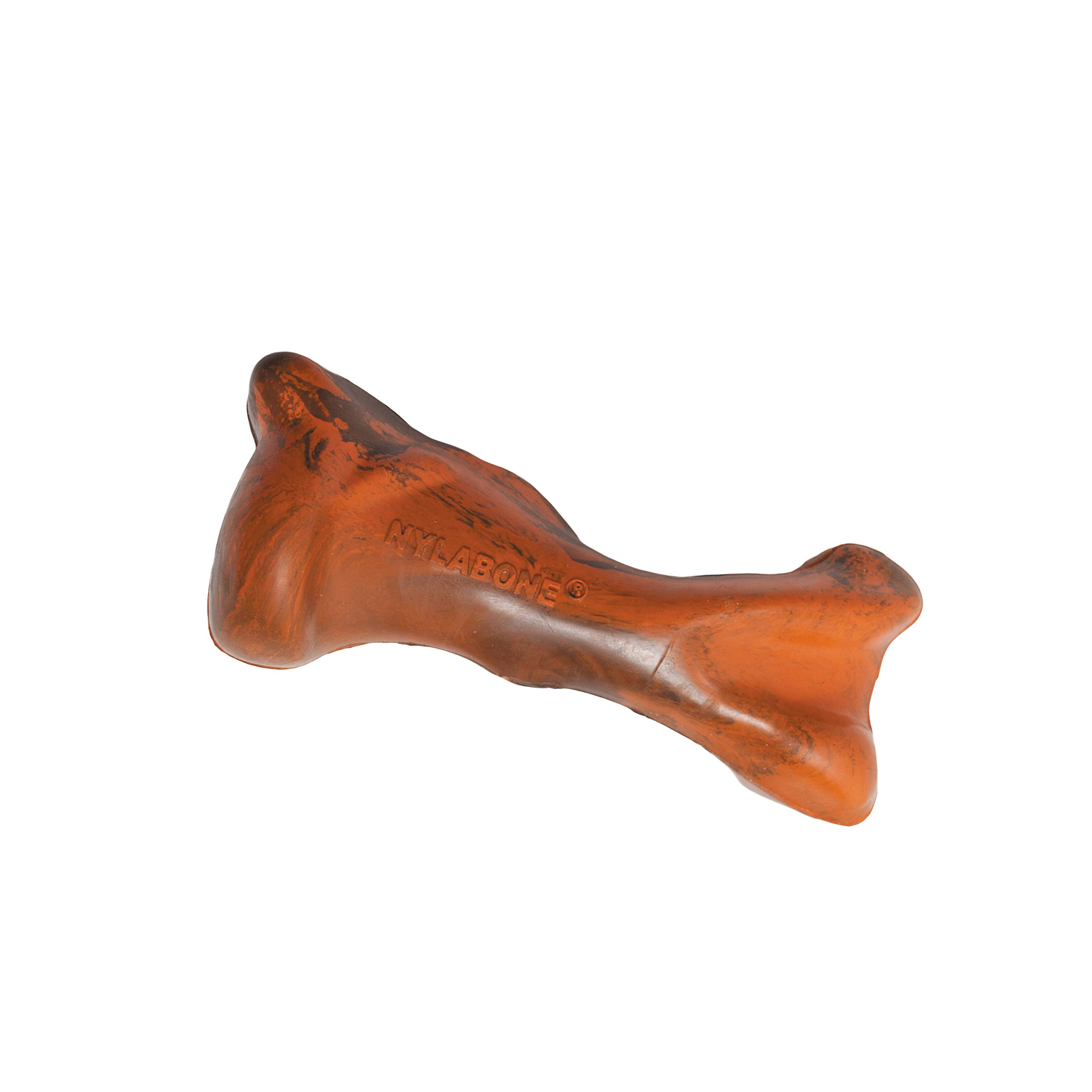 Nylabone Strong Tough Durable Rubber Dog Chew Toy Bone, Beef and Gravy Flavour, Medium, for dogs up to 16kg