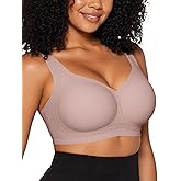 Vertvie Jelly Bras for Women Plus Size Minimizer Soft Wireless Push Up Bra Full Supportive Older Lift Back Coverage Bralette