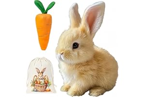GENERIC Funny Bunby - Easter My Realistic Bunny Toy, Bundy Realistic Bunny, Jumping, Twitching, and Shaking Ears, Bunny Realistic Bunny Toy, Realistic Bunny That Moves, Realistic Bunny for Kids