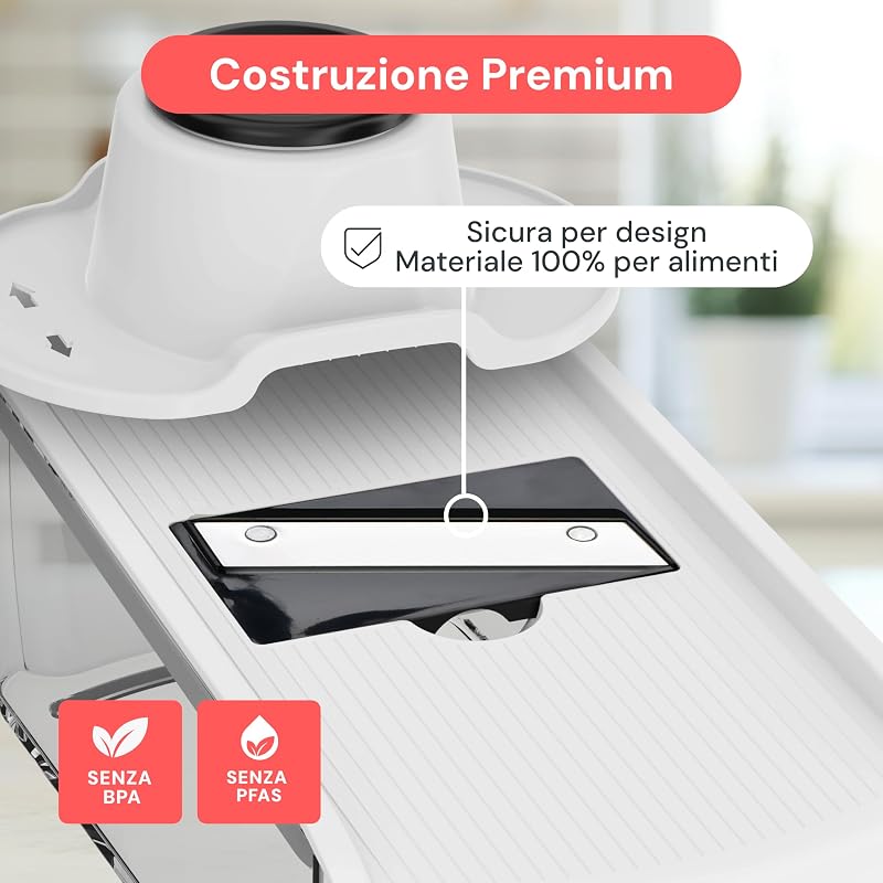 Pro Core - Mandolina per Verdure e Affettatrice Julienne 6-in-1