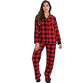 #followme Printed Flannel Button Front PJ Pant Set