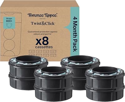 Tommee Tippee Twist & Click Nappy Bin Refills 8 x 10.5m Original Cassettes